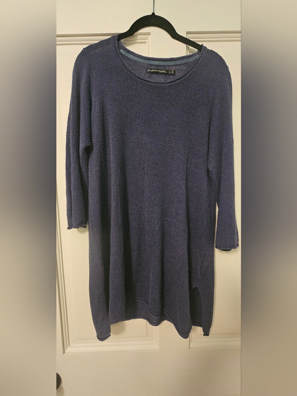 Gudrun Sjödén Textured Knit Tunic Sweater – Blue, Size Small